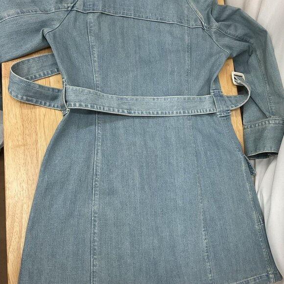 Fossil Denim Trench Coat Size Medium - Picture 2 of 4